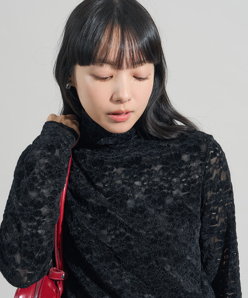 セール】起毛レーストップス/シアートップス（Tシャツ/カットソー