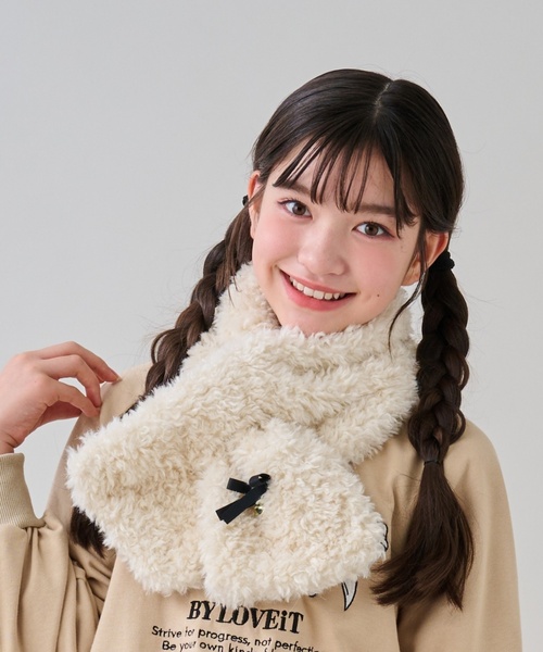 by LOVEiT（バイラビット）の「ファーティペット（マフラー・キッズ・アイボリー/ブラウン・F）」の2枚目の写真