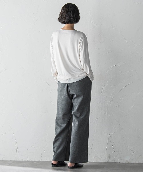 la.f…（ラエフ）の「【WEB限定】"もっちり素材"ダンボールワイドパンツ≪手洗い可能≫（その他パンツ・レディース・ライトグレー/ブラック/ブラウン・9号）」の17枚目の写真