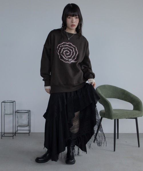 VACANCY（ヴァカンシー）の「レースドッキングランダムフリルスウェードスカート（スカート・レディース・ブラック/ブラウン・LARGE/MEDIUM）」の20枚目の写真