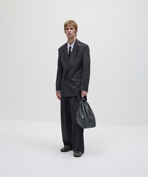 ATTACHMENT（アタッチメント）の「シンセティックレザー バケットバッグ / SYNTHETIC LEATHER BUCKET BAG（ショルダーバッグ・メンズ・ダークブラウン/ブラック/グレー・ONE SIZE）」の4枚目の写真