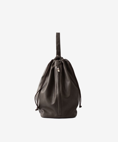 ATTACHMENT(アタッチメント)の「シンセティックレザー バケットバッグ / SYNTHETIC LEATHER BUCKET BAG(ショルダーバッグ・メンズ・ダークブラウン/ブラック/グレー・ONE SIZE)」の6枚目の写真