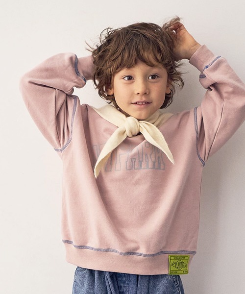 Piet(ピエット)の「【軽量】カレッジロゴスウェット(スウェット・キッズ・ネイビー/グレー/オフホワイト/ピンク・110/100/130/120)」の4枚目の写真