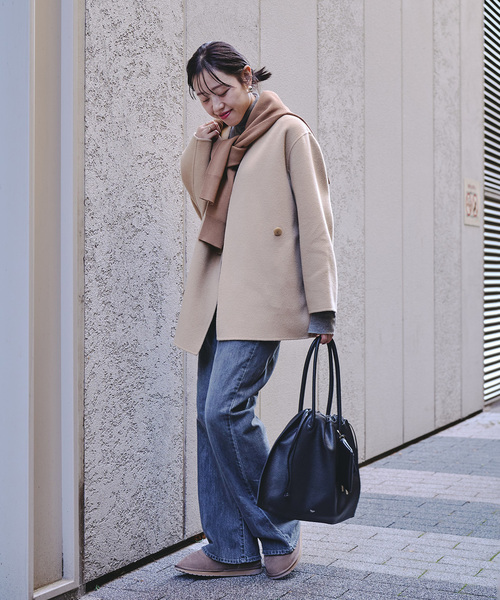 blancle（ブランクレ）の「blancle/ブランクレ italy cow big tote（トートバッグ・レディース・ベージュ系その他/ブラック・FREE）」の4枚目の写真