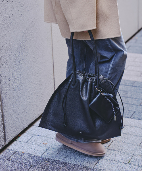 blancle（ブランクレ）の「blancle/ブランクレ italy cow big tote（トートバッグ・レディース・ベージュ系その他/ブラック・FREE）」の7枚目の写真