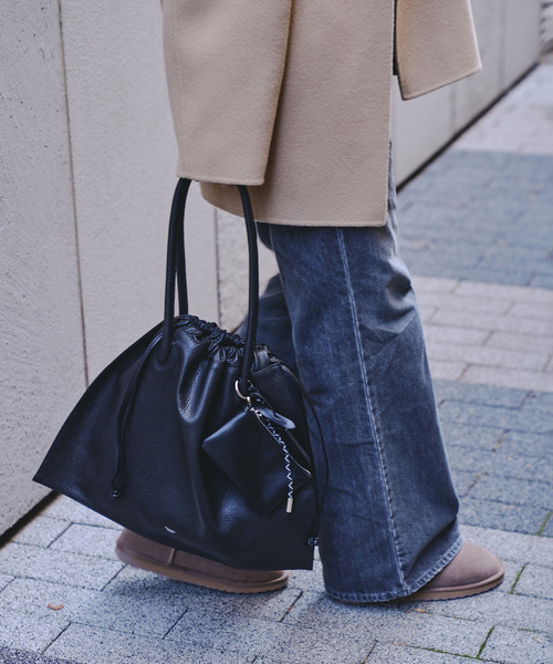 blancle（ブランクレ）の「blancle/ブランクレ italy cow big tote（トートバッグ・レディース・ベージュ系その他/ブラック・FREE）」の8枚目の写真