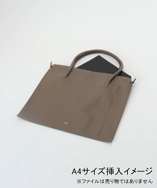 blancle（ブランクレ）の「blancle/ブランクレ italy cow big tote（トートバッグ・レディース・ベージュ系その他/ブラック・FREE）」の14枚目の写真