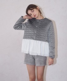 KONVINI（コンビニ）の「【mieya mieya】heart quilting coat/ハートキルティングコート（ノーカラーコート）」