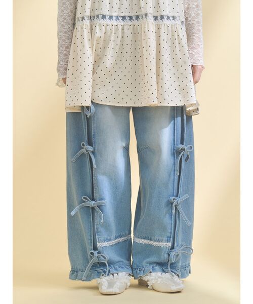merry jenny（メリージェニー）の「バレルレッグリボンデニムパンツ（デニムパンツ・レディース・グレー/ブルー・FREE）」の20枚目の写真
