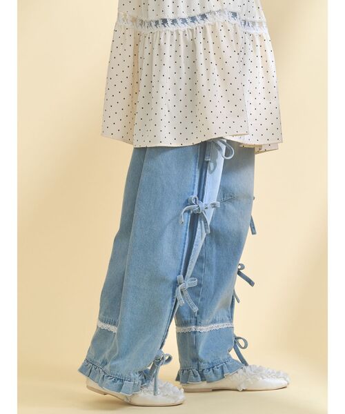 merry jenny（メリージェニー）の「バレルレッグリボンデニムパンツ（デニムパンツ・レディース・グレー/ブルー・FREE）」の18枚目の写真