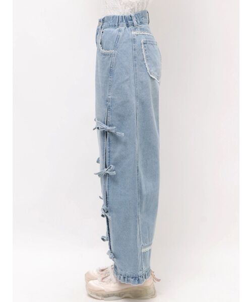 merry jenny（メリージェニー）の「バレルレッグリボンデニムパンツ（デニムパンツ・レディース・グレー/ブルー・FREE）」の14枚目の写真