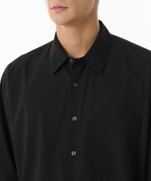 MUSINSA STANDARD（ムシンサスタンダード）の「リラックスドCRシャツ[ブラック]（シャツ/ブラウス・メンズ・その他・MEDIUM/LARGE/X-LARGE/XX-LARGE/SMALL）」の3枚目の写真