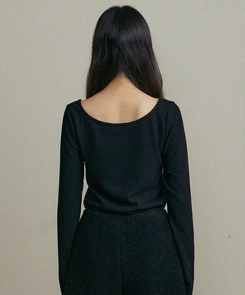LINGSEOUL(リングソウル)の「essential boat neck top-black(Tシャツ/カットソー・レディース・その他・FREE)」の6枚目の写真