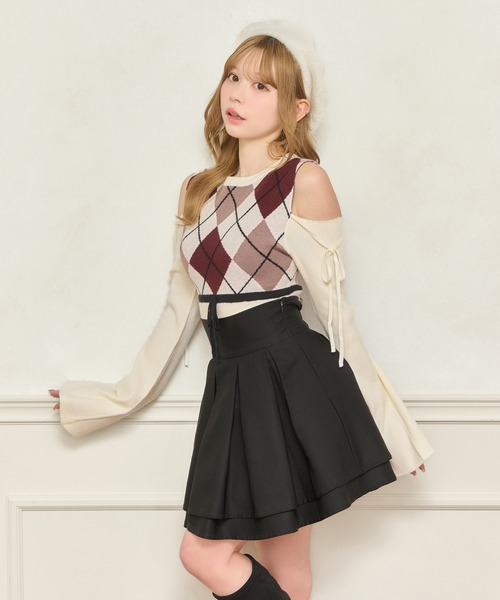 apres jour（アプレジュール）の「肩あきアーガイルニット（ニット/セーター・レディース・ホワイト系その他/ブラック系その他/グレー・X-LARGE/フリー）」の19枚目の写真