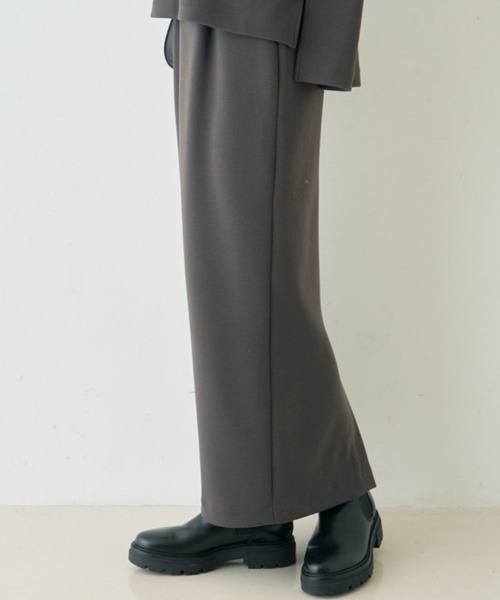 Rouge vif（ルージュヴィフ）の「【セットアップ対応】ダブルエアータイトスカート（スカート・レディース・チャコールグレー/ベージュ・36/38）」の2枚目の写真