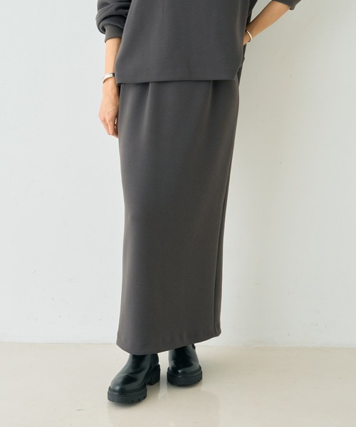Rouge vif（ルージュヴィフ）の「【セットアップ対応】ダブルエアータイトスカート（スカート・レディース・チャコールグレー/ベージュ・36/38）」の3枚目の写真