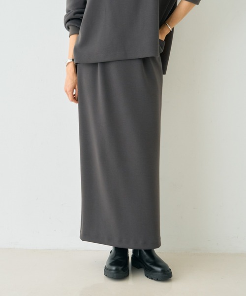 Rouge vif（ルージュヴィフ）の「【セットアップ対応】ダブルエアータイトスカート（スカート・レディース・チャコールグレー/ベージュ・36/38）」の4枚目の写真