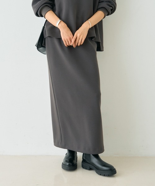 Rouge vif（ルージュヴィフ）の「【セットアップ対応】ダブルエアータイトスカート（スカート・レディース・チャコールグレー/ベージュ・36/38）」の5枚目の写真