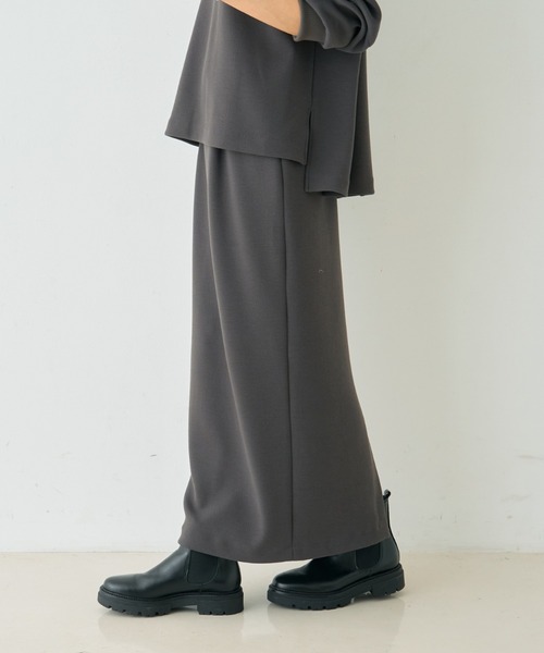 Rouge vif（ルージュヴィフ）の「【セットアップ対応】ダブルエアータイトスカート（スカート・レディース・チャコールグレー/ベージュ・36/38）」の8枚目の写真