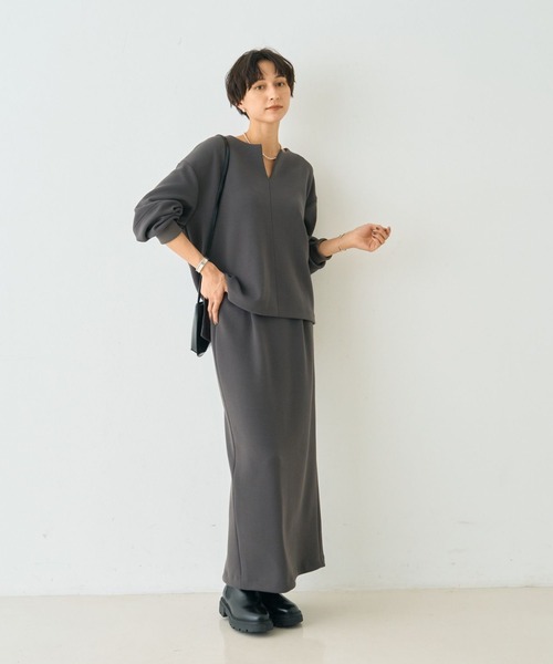 Rouge vif（ルージュヴィフ）の「【セットアップ対応】ダブルエアータイトスカート（スカート・レディース・チャコールグレー/ベージュ・36/38）」の19枚目の写真