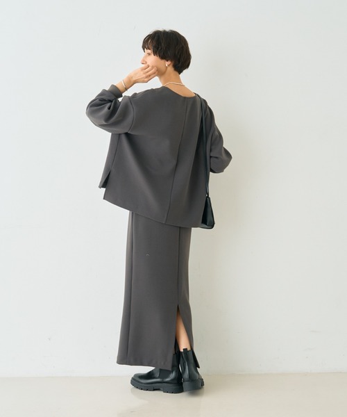 Rouge vif（ルージュヴィフ）の「【セットアップ対応】ダブルエアータイトスカート（スカート・レディース・チャコールグレー/ベージュ・36/38）」の22枚目の写真