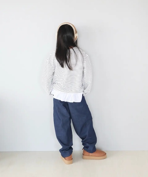 ikka(イッカ)の「スカーフベルト付きバレルデニムパンツ(デニムパンツ・キッズ・ブルー/ネイビー・130/140/150/160)」の7枚目の写真