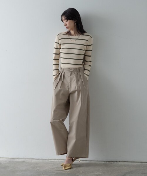 GALLEST（ギャレスト）の「バックオープンボーダーリブニット（ニット/セーター・レディース・アイボリー系2/グレー系2/ブラウン系その他3・38）」の4枚目の写真