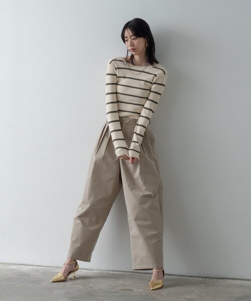 GALLEST（ギャレスト）の「バックオープンボーダーリブニット（ニット/セーター・レディース・アイボリー系2/グレー系2/ブラウン系その他3・38）」の5枚目の写真