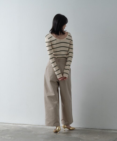 GALLEST（ギャレスト）の「バックオープンボーダーリブニット（ニット/セーター・レディース・アイボリー系2/グレー系2/ブラウン系その他3・38）」の7枚目の写真