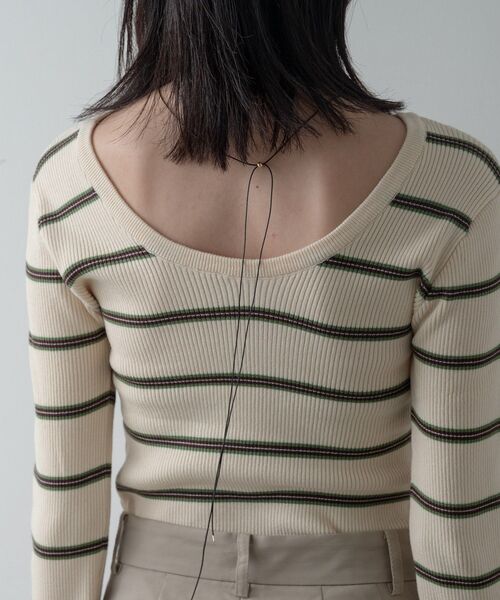 GALLEST（ギャレスト）の「バックオープンボーダーリブニット（ニット/セーター・レディース・アイボリー系2/グレー系2/ブラウン系その他3・38）」の11枚目の写真