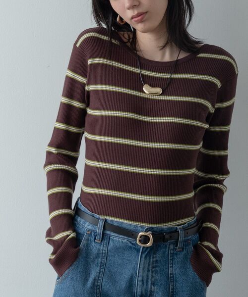 GALLEST（ギャレスト）の「バックオープンボーダーリブニット（ニット/セーター・レディース・アイボリー系2/グレー系2/ブラウン系その他3・38）」の15枚目の写真