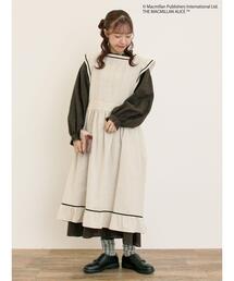 Samansa Mos2 | 【Alice×Samansa Mos2】配色エプロンワンピース(ワンピース)