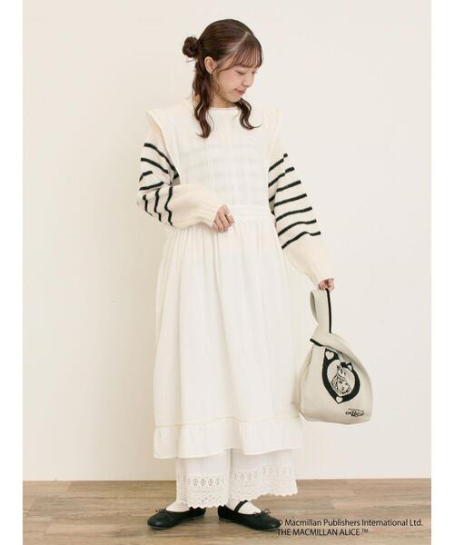 サマンサモスモス配色ワンピース　2点セット セール】 【Alice×Samansa Mos2】配色エプロンワンピース（オフ