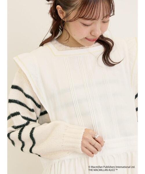 Samansa Mos2（サマンサ モスモス）の「【Alice×Samansa Mos2】配色エプロンワンピース（ワンピース・レディース・オフホワイト/ベージュ/ブラック・F）」の4枚目の写真