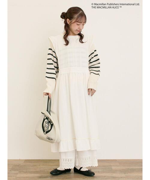 Samansa Mos2（サマンサ モスモス）の「【Alice×Samansa Mos2】配色エプロンワンピース（ワンピース・レディース・オフホワイト/ベージュ/ブラック・F）」の6枚目の写真