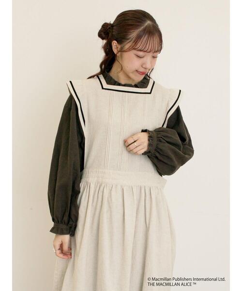 Samansa Mos2（サマンサ モスモス）の「【Alice×Samansa Mos2】配色エプロンワンピース（ワンピース・レディース・オフホワイト/ベージュ/ブラック・F）」の10枚目の写真