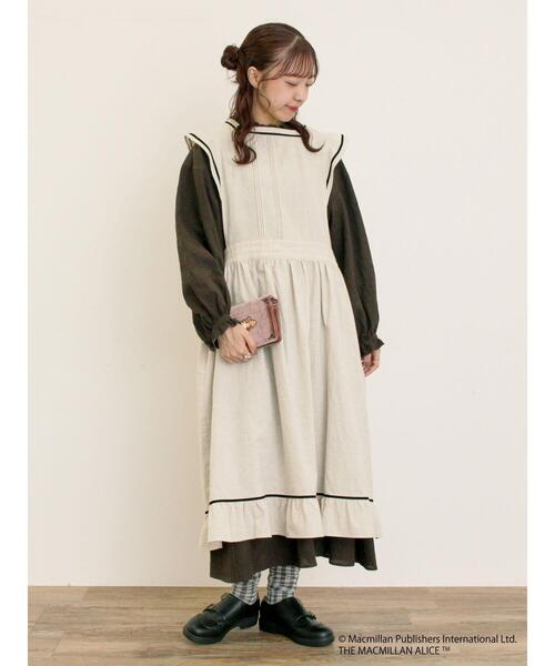 Samansa Mos2（サマンサ モスモス）の「【Alice×Samansa Mos2】配色エプロンワンピース（ワンピース・レディース・オフホワイト/ベージュ/ブラック・F）」の12枚目の写真