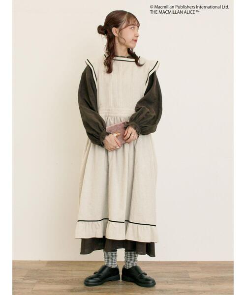 Samansa Mos2（サマンサ モスモス）の「【Alice×Samansa Mos2】配色エプロンワンピース（ワンピース・レディース・オフホワイト/ベージュ/ブラック・F）」の13枚目の写真