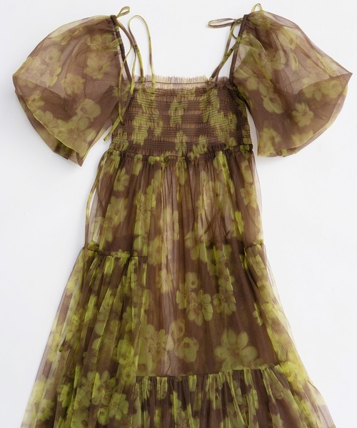 MAISON SPECIAL(メゾンスペシャル)の「2-way tulle Volume Flower Print Camisole Dress/2WAYチュールボリュームフラワープリントキャミワンピース(ワンピース・レディース・ブラック/ブラウン・FREE)」の11枚目の写真