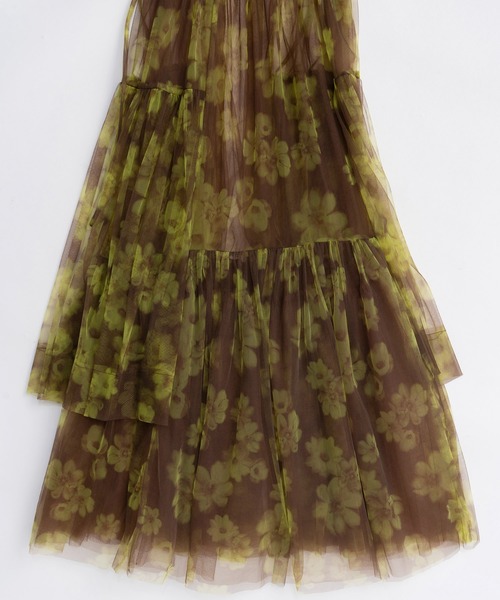 MAISON SPECIAL(メゾンスペシャル)の「2-way tulle Volume Flower Print Camisole Dress/2WAYチュールボリュームフラワープリントキャミワンピース(ワンピース・レディース・ブラック/ブラウン・FREE)」の13枚目の写真