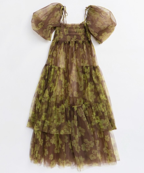 MAISON SPECIAL(メゾンスペシャル)の「2-way tulle Volume Flower Print Camisole Dress/2WAYチュールボリュームフラワープリントキャミワンピース(ワンピース・レディース・ブラック/ブラウン・FREE)」の9枚目の写真