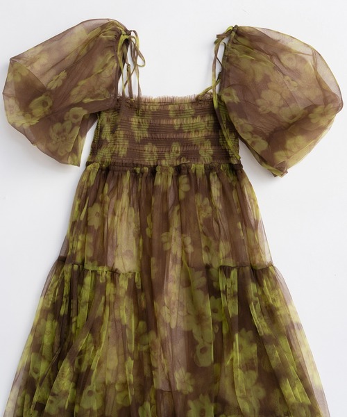 MAISON SPECIAL(メゾンスペシャル)の「2-way tulle Volume Flower Print Camisole Dress/2WAYチュールボリュームフラワープリントキャミワンピース(ワンピース・レディース・ブラック/ブラウン・FREE)」の12枚目の写真