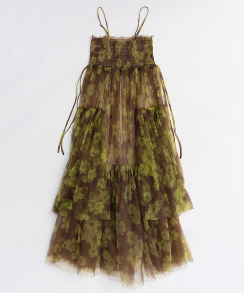 MAISON SPECIAL(メゾンスペシャル)の「2-way tulle Volume Flower Print Camisole Dress/2WAYチュールボリュームフラワープリントキャミワンピース(ワンピース・レディース・ブラック/ブラウン・FREE)」の10枚目の写真