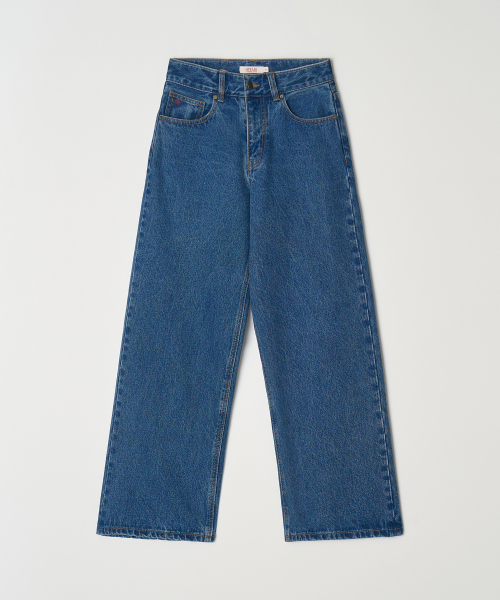 HEEARI（ヒアリー）の「サリークラシックワイドデニムパンツ_ミッドブルー（デニムパンツ・レディース・その他・SMALL/MEDIUM/X-SMALL）」の2枚目の写真