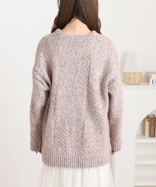 Emago(イマゴ)の「EMAGO チェック編みとお花刺繍プルオーバー(ニット/セーター・レディース・アイボリー/ブラック/マスタード・FREE)」の19枚目の写真