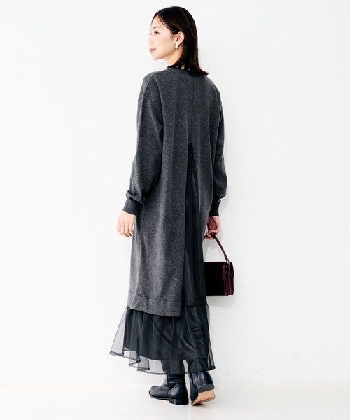 UNTITLED(アンタイトル)の「【TORRAZZO DONNA】ニット×チュールワンピース(ワンピース・レディース・ブラック/グレー・02)」の10枚目の写真