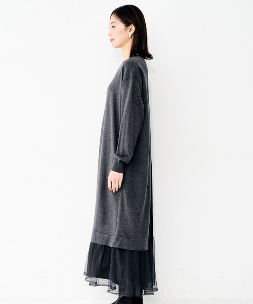 UNTITLED(アンタイトル)の「【TORRAZZO DONNA】ニット×チュールワンピース(ワンピース・レディース・ブラック/グレー・02)」の13枚目の写真
