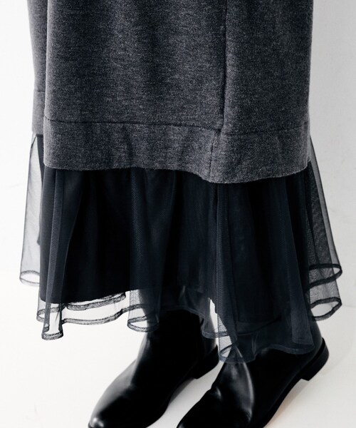 UNTITLED(アンタイトル)の「【TORRAZZO DONNA】ニット×チュールワンピース(ワンピース・レディース・ブラック/グレー・02)」の17枚目の写真