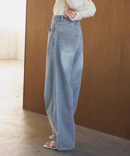 AIC.（エーアイシー）の「カーブダーツレッグデニムパンツ（デニムパンツ・レディース・ブルー・FREE）」の6枚目の写真