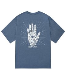 KTPN0189 ホルスの目 ピグメント 半袖Tシャツ - ブルー